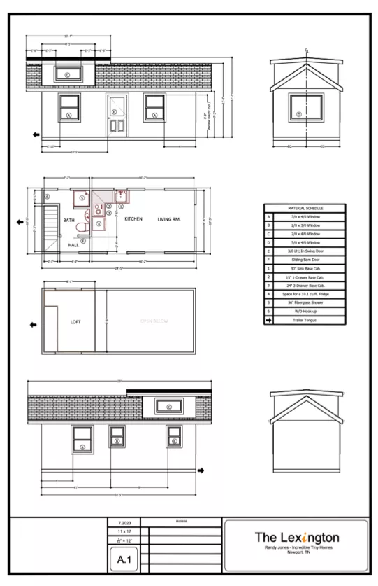 Lexington floor plan and elevation
